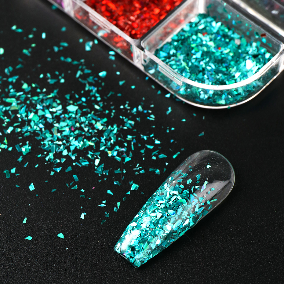 12 Grids Irregular Flakes Nail - Gold Foil Flakes recensie en prijs