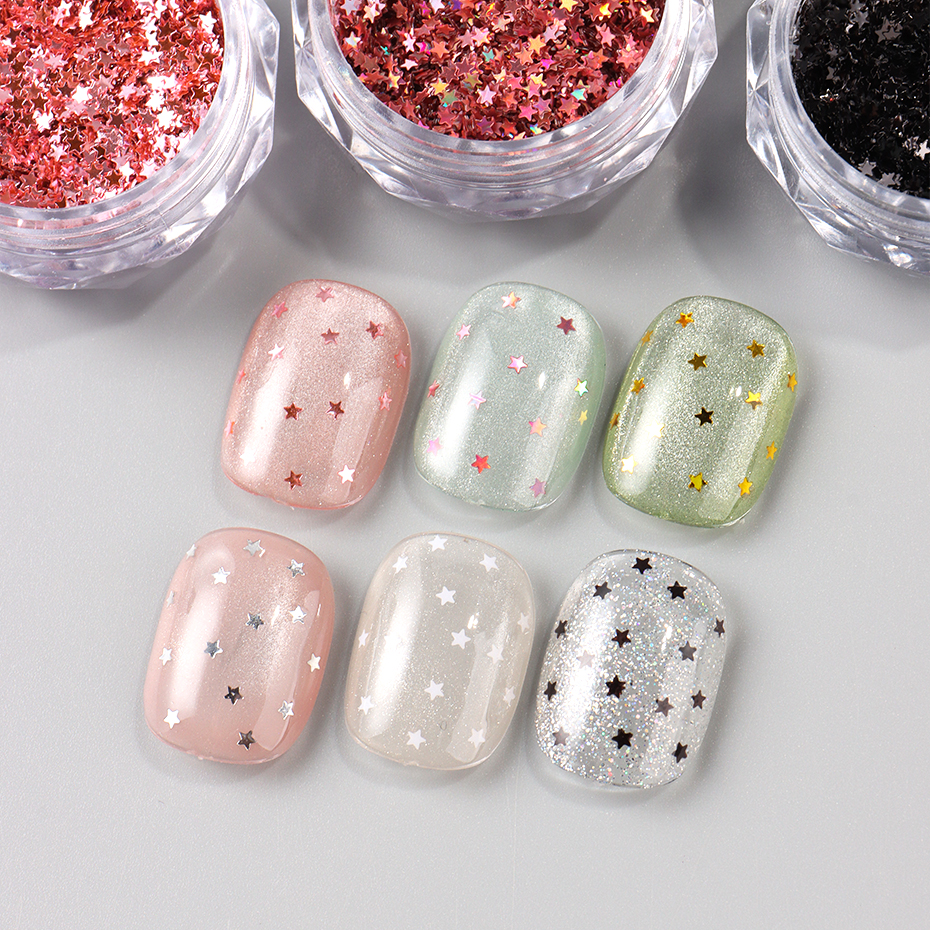 6pcs Y2K Tiny Star Nail Art Fl - Gold Foil Flakes recensie en prijs