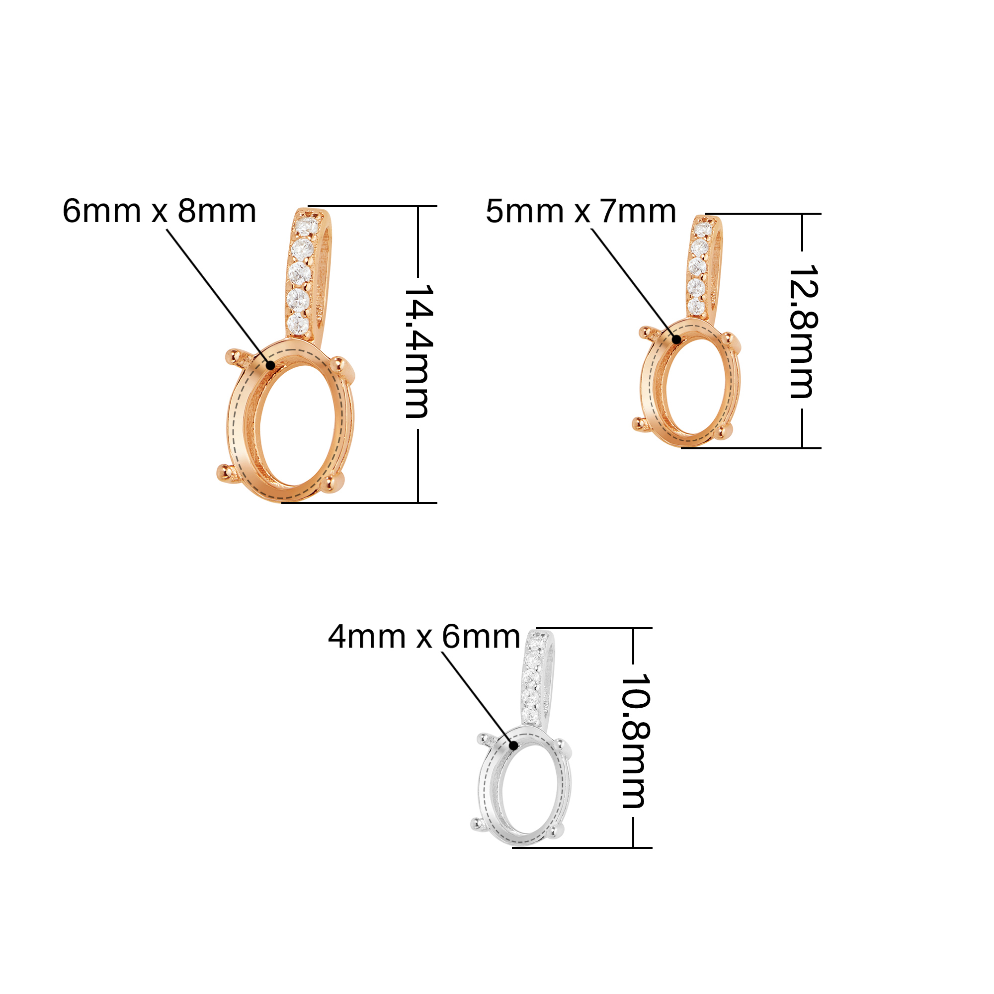 Oval Prong Pendant Bezel Setti - Bezels Set Pendant recensie en prijs