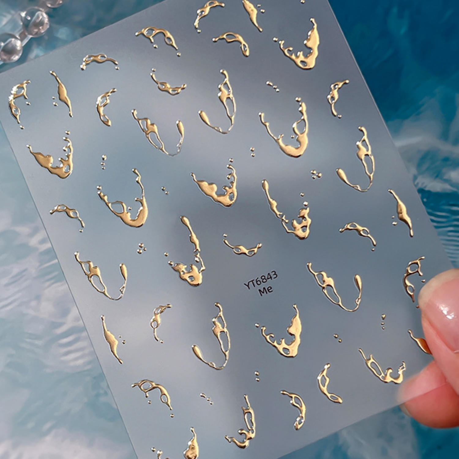 Gold Foil Water Splash 5D Nail - Gold Foil Flakes recensie en prijs
