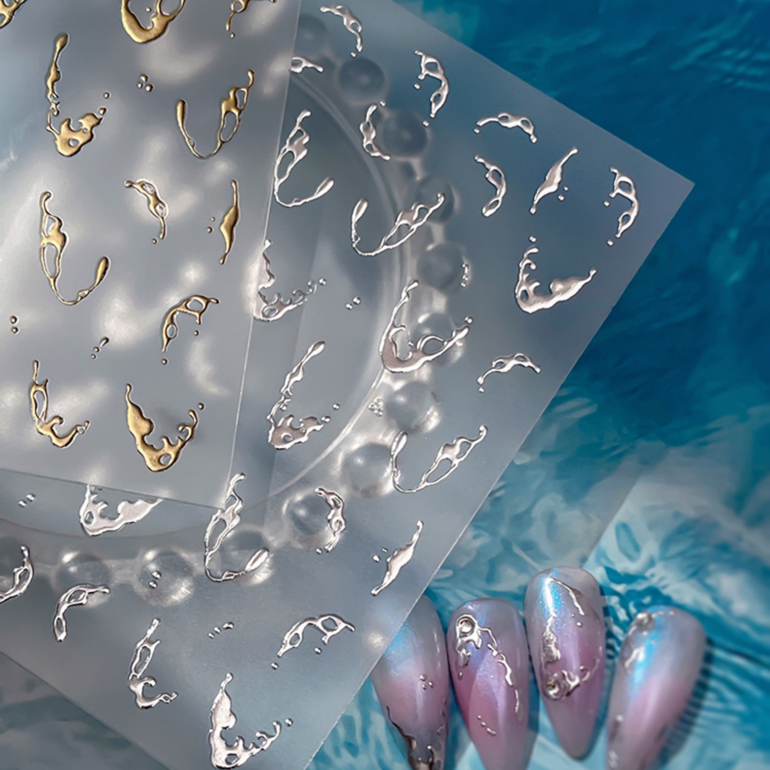 Gold Foil Water Splash 5D Nail - Gold Foil Flakes recensie en prijs