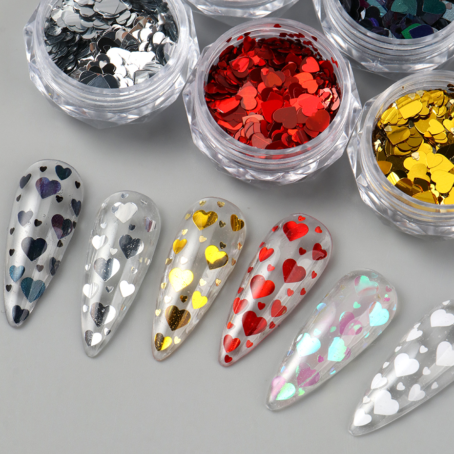 6pcs Love Heart Nail Sequins F - Gold Foil Flakes recensie en prijs
