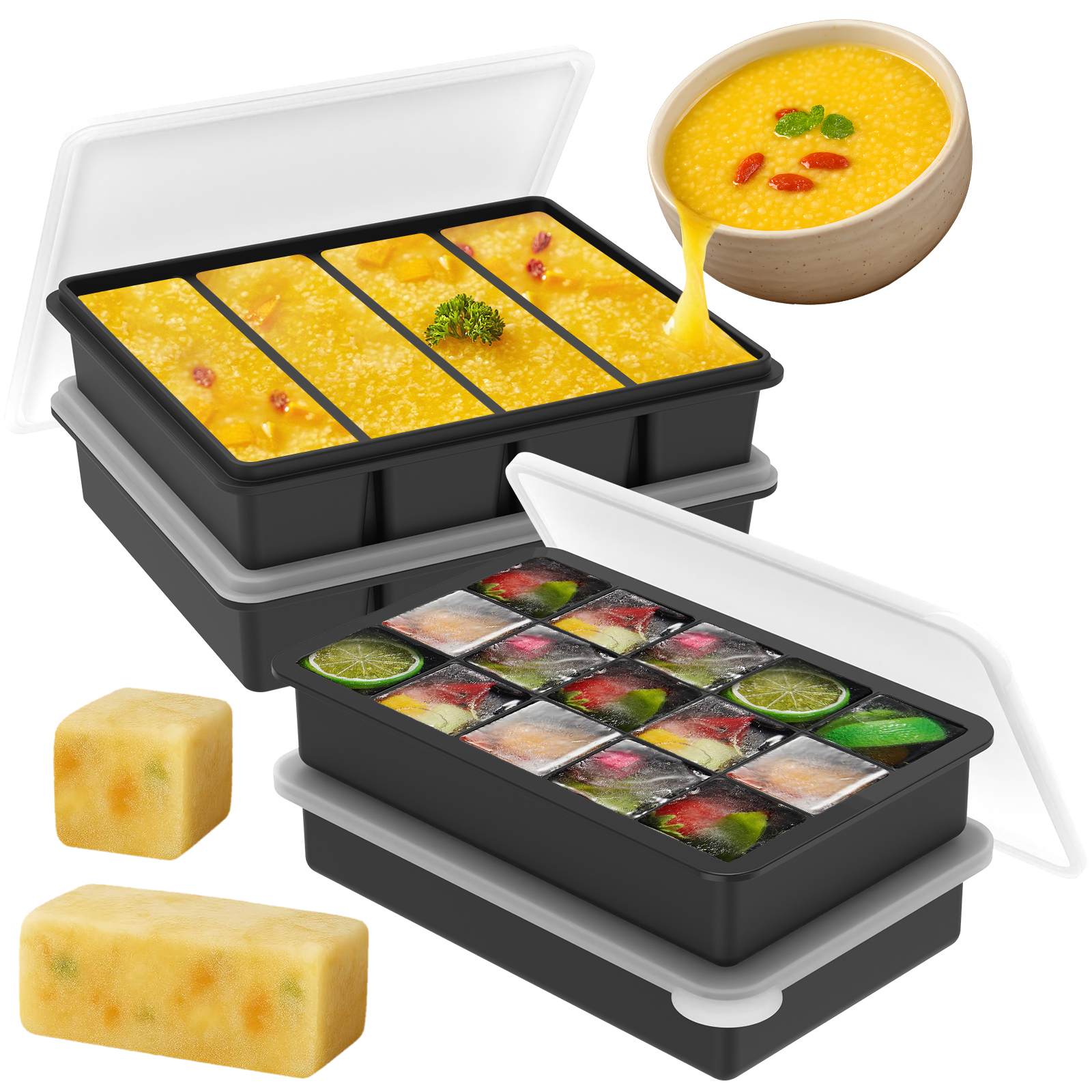 4 Pack Silicone Freezer Tray w - Serving Tray Mold recensie en prijs