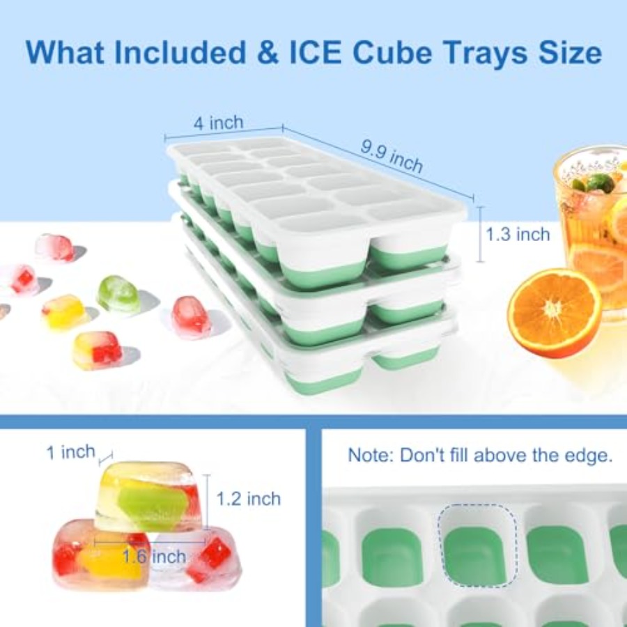 Ice Cube Tray with Lid, 3 Pack - Silicone Mold Tray recensie en prijs