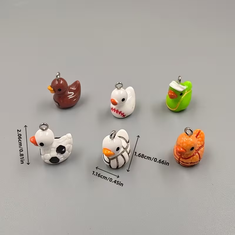 10pcs Cute Sports Duck Charms, - Resin Crafts Diy recensie en prijs