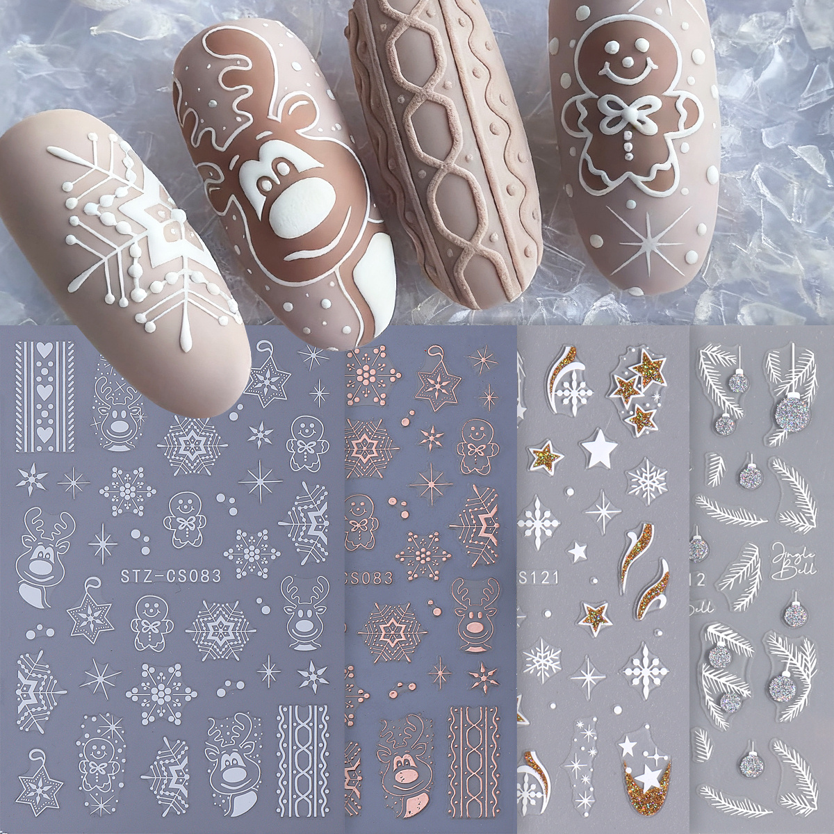 4pcs Winter Cartoon Christmas  - Gold Foil Flakes recensie en prijs