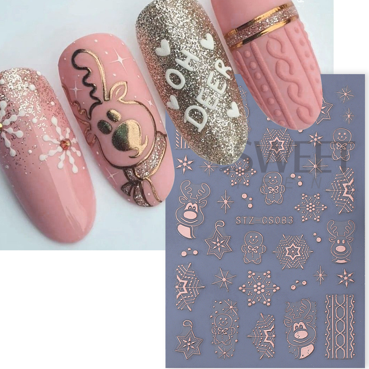 4pcs Winter Cartoon Christmas  - Gold Foil Flakes recensie en prijs