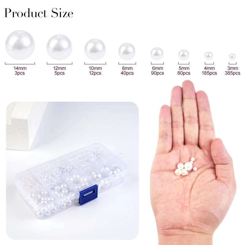 800pcs Artificial Faux Pearl R - Resin Jewelry Kit recensie en prijs