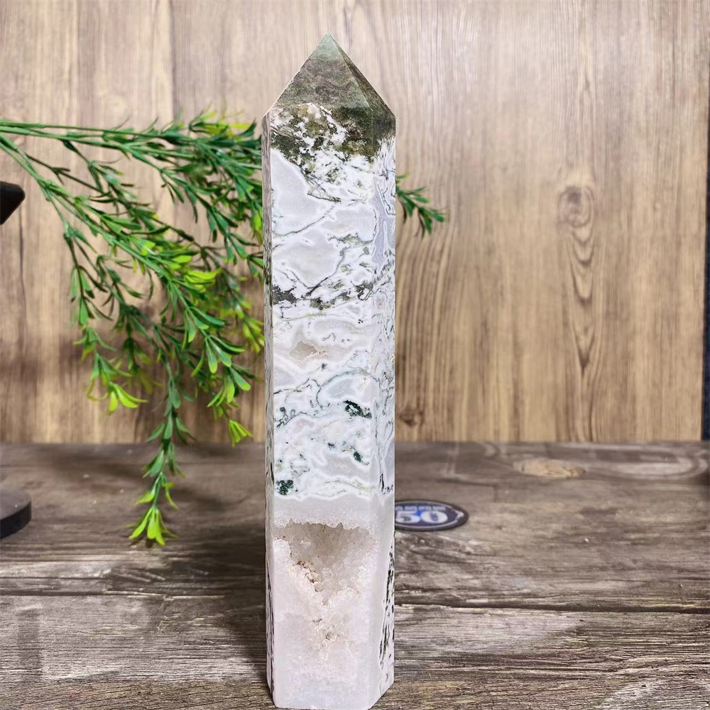 Big Green Moss Agate Druzy Nat - Terrarium Moss Art recensie en prijs