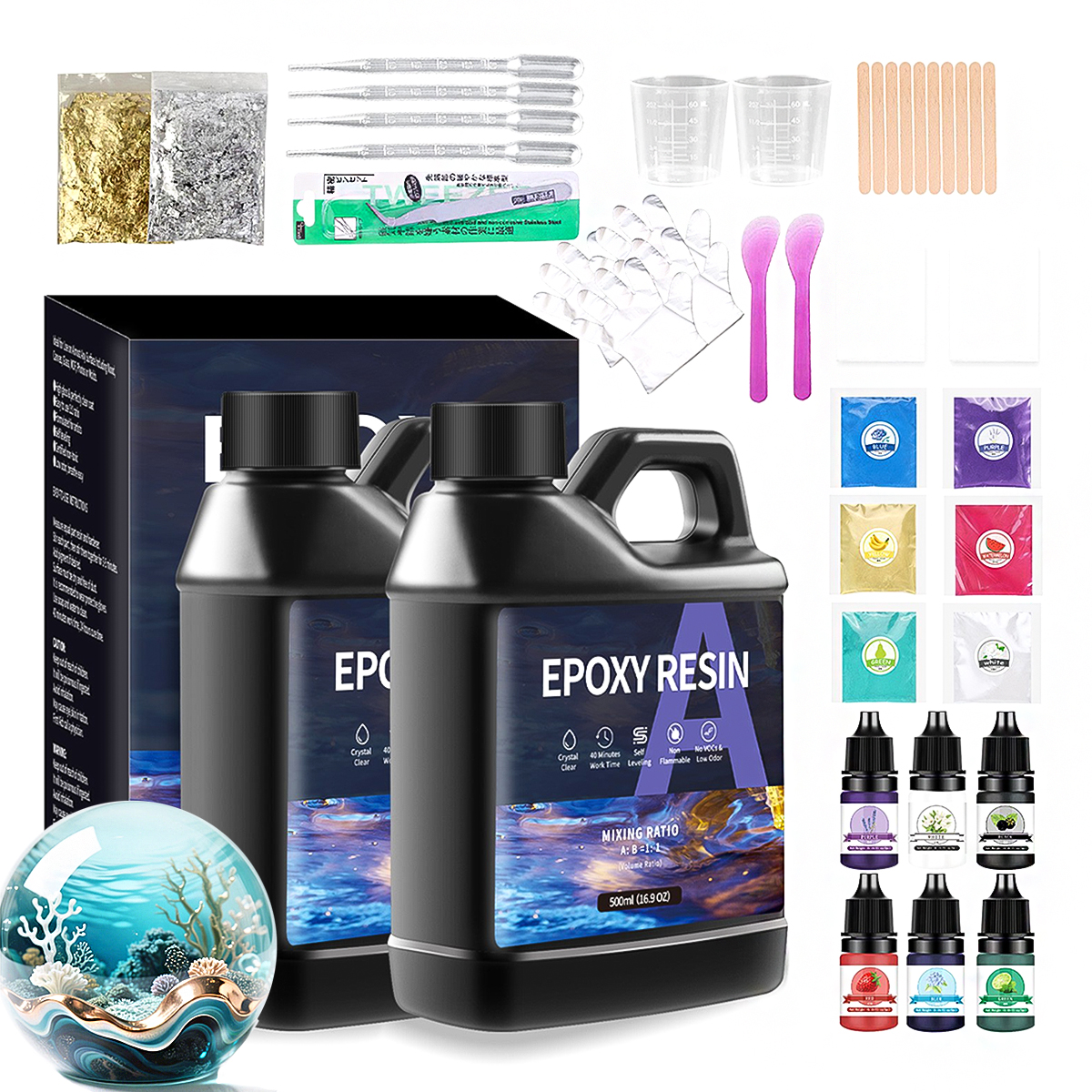 500/1000ml 1:1 AB Epoxy Resin  - Resin Jewelry Kit recensie en prijs