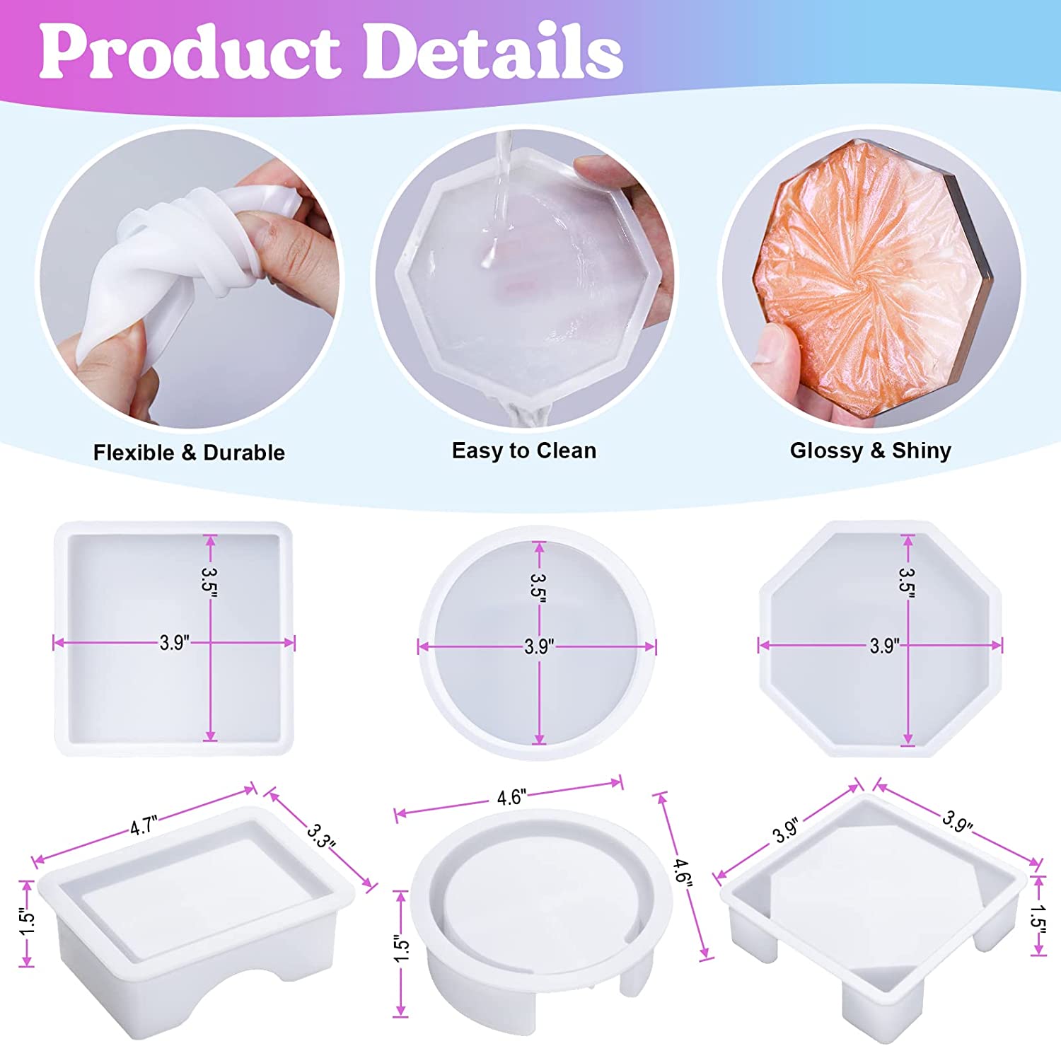 Coaster Resin Molds Silicone,  - Coaster Mold Round recensie en prijs